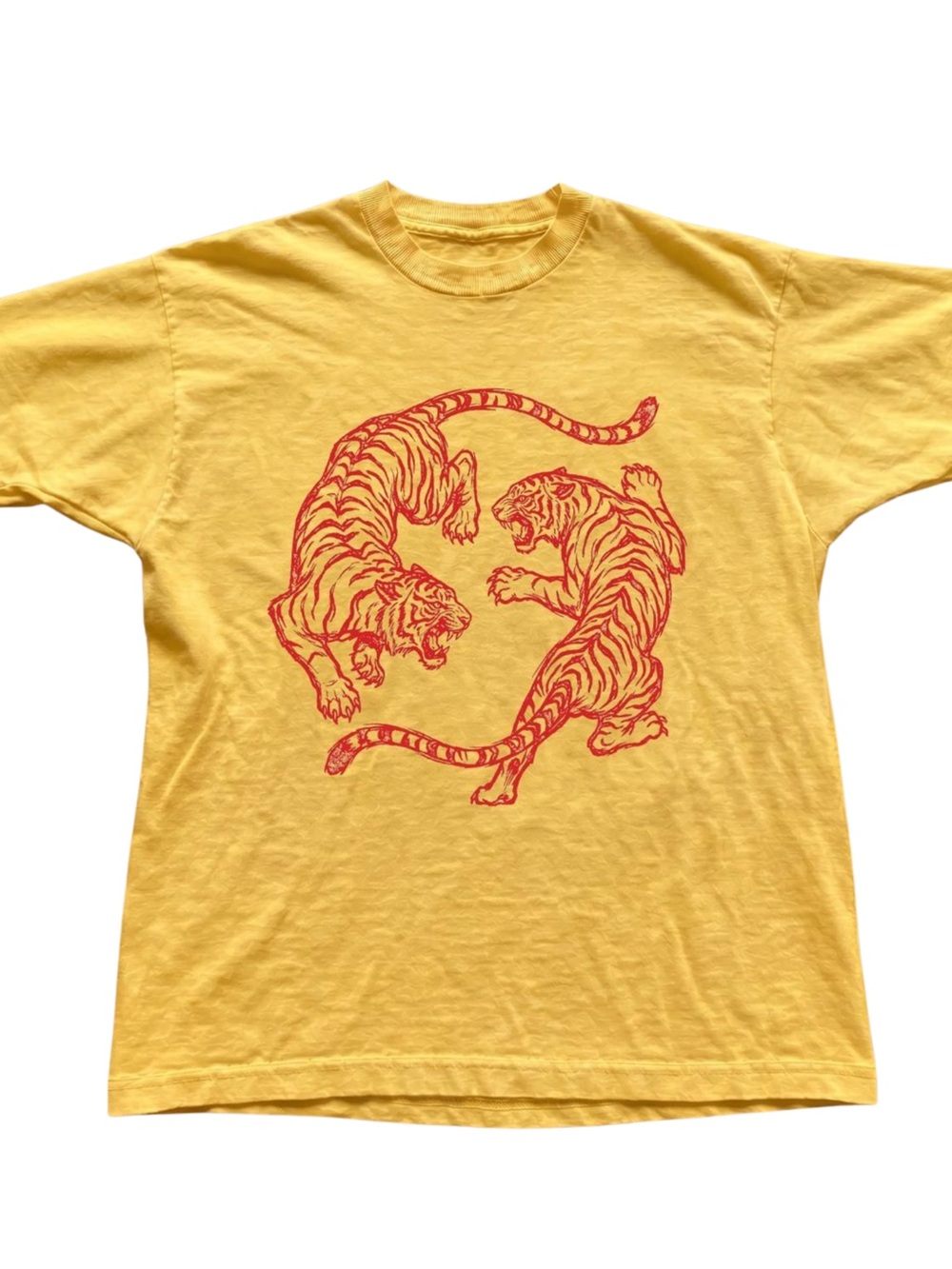 Gildan Yellow Graphic Tiger Print Tee